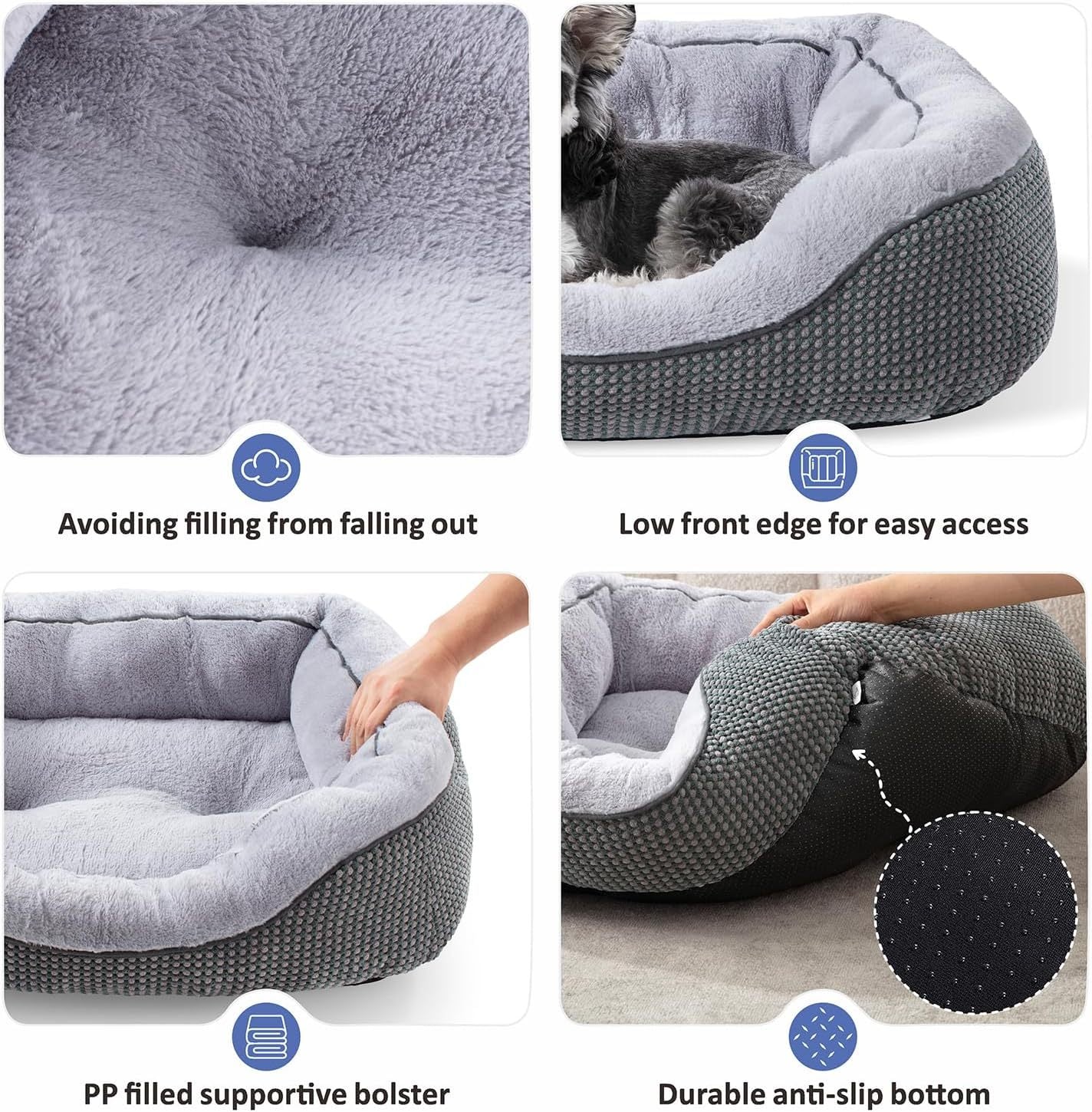 Dog Crate Bed For Medium Dogs, Plush Faux Fur Dog Crate Pad, Calming Anti Anxiety Medium Dog Bed For Crate, Washable Soft Warm Dog Crate Mat With Non-Slip Bottom