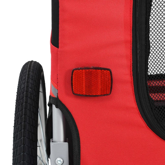 vidaXL Pet Bike Trailer Red and Black