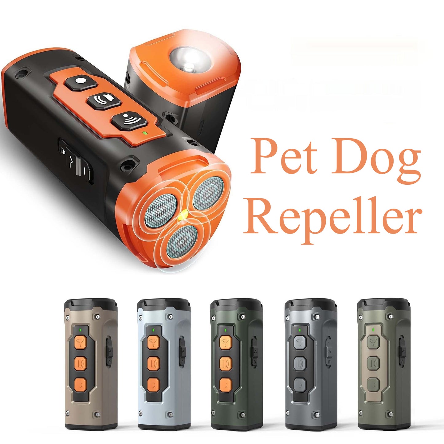 Dog Drive Ultrasonic Three-head Bark Plug Torch Dog Drive Artifact Anti Dog Bark Deterrent Device With LED Flashlight